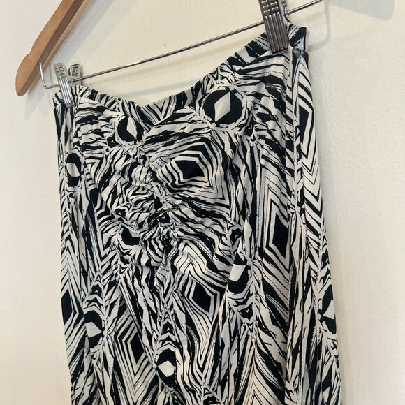 Volcom Double Down Maxi Skirt / Bandeau Dress Black White Elastic Waist 12 - Picture 7 of 12